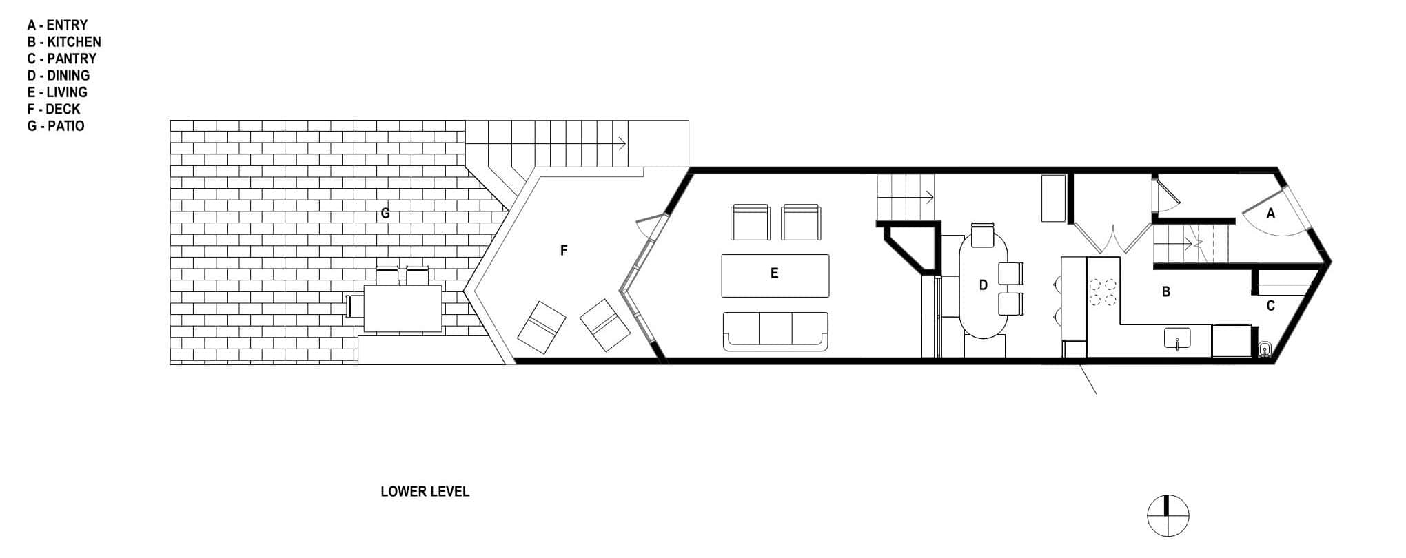 Floor plan of Prairie Style Townhome with open living space and modern design.