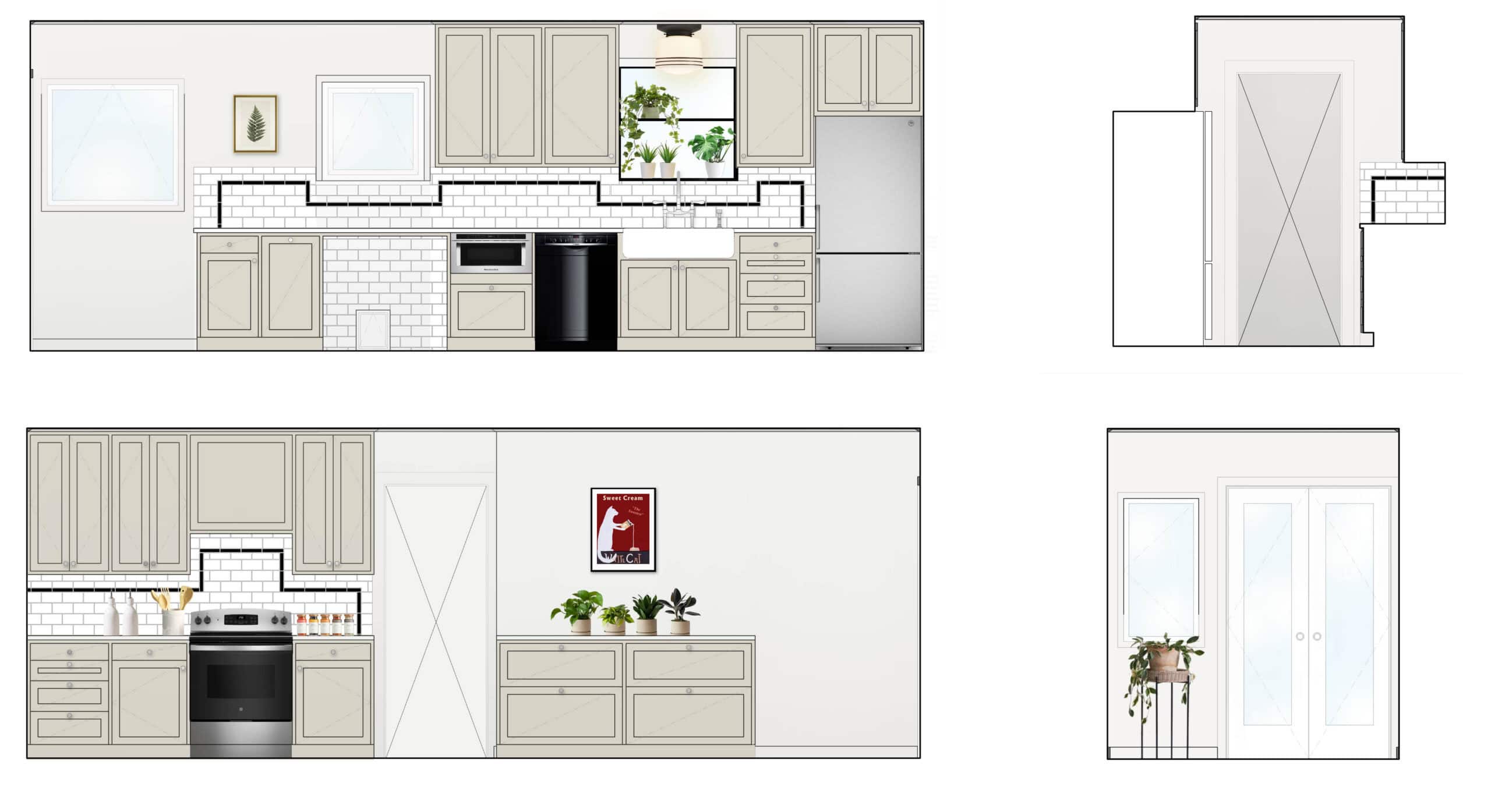 Vintage-inspired kitchen design with modern appliances and classic cabinetry.