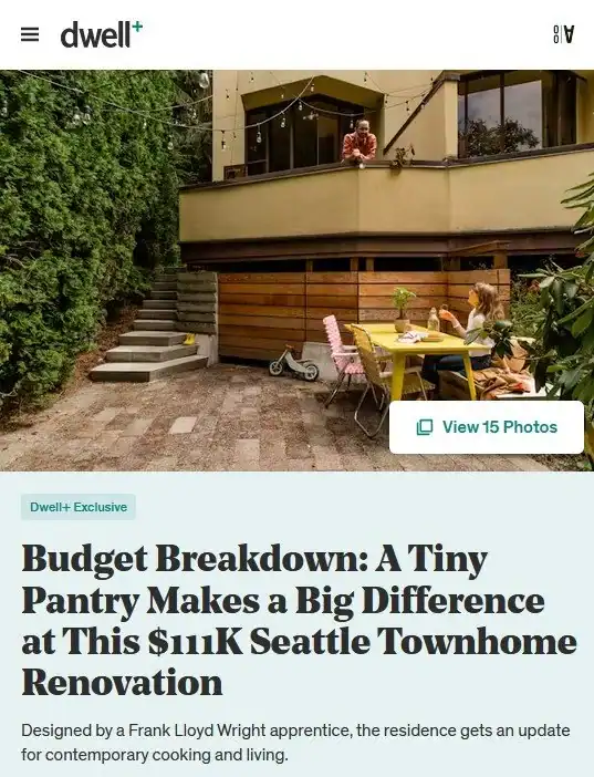 Modern Seattle townhouse with outdoor patio and garden area.