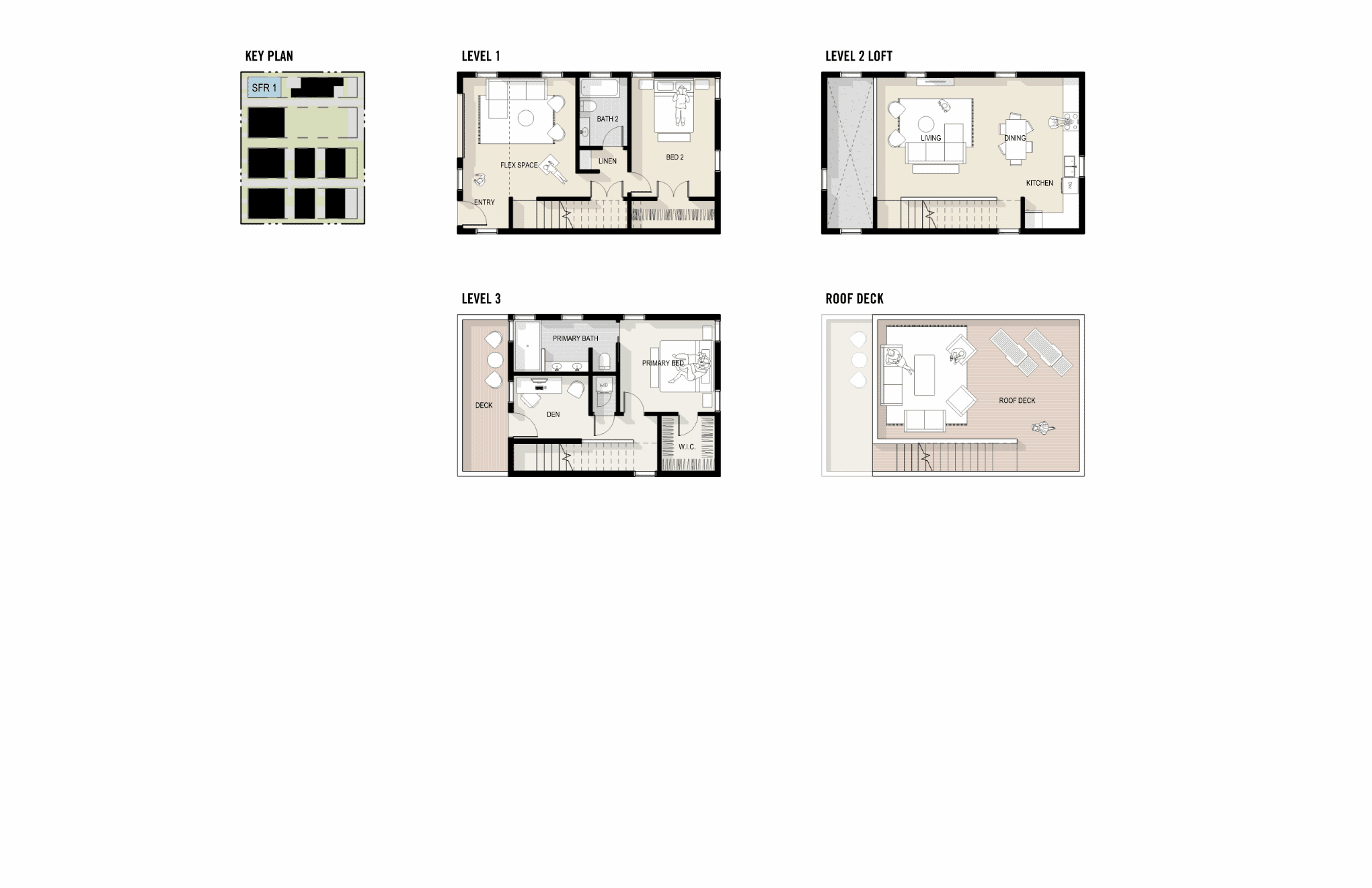 Architectural floor plans for Office of Ordinary Architecture project.