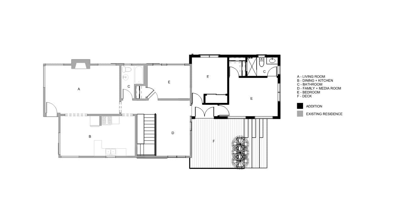 Floor plan of Beacon Hill Addition by Office of Ordinary Architecture.